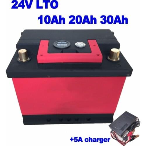 LTO 24V 10Ah 20Ah 30Ah Lithium titanate battery smart BMS 20000 cycles for scooter ebike lawn mower AGV robot + 5A charger