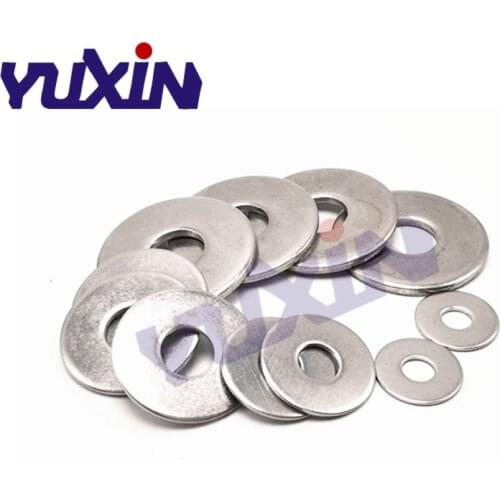 Free Shipping 200pcs M2.5 M3 M3.5 M4 M5 M6 M8 DIN9021 GB96 304/A2-70 Stainless Steel Large Size Flat Washer