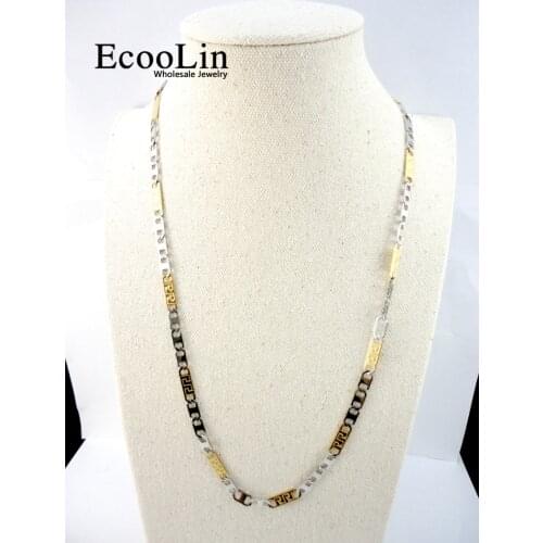 30Pcs 22.06 inch Cross Blade Gold Stainless Steel Chain 56Cm Diameter 5mm Never fade Necklaces For Women Fashion Jewelry LR517