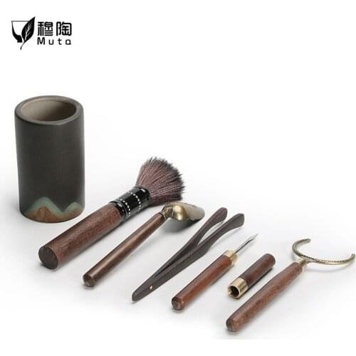 Tea Accessories Ceremony Six Gentlemen Tube Clip Spoon Tea Brush Set Tea Accessories Tea Tray DecorationPottery Tea Road Six Gen