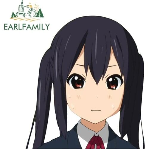 EARLFAMILY 13cm x 11.5cm for Azunyan K-on Anime Car Sticker Refrigerator Personality DIY Decal Windows Scratch-Proof Waterproof