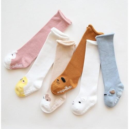 Cartoon Animal Style Newborn Babies Cotton Socks for Boys Girls Unisex Socks Knee High Socks Leg Warmer Toddlers Long Socks