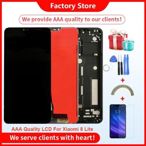 AAA Quality LCD With Frame For Xiaomi MI 8 Lite LCD Display Screen For Xiaomi Mi 8 Lite LCD Screen Display 10-Touch