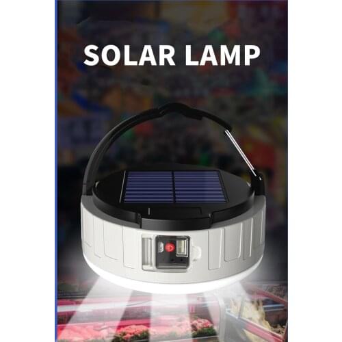 Camping Equipment USB Rechargeable Led Tent Flashlight For Fishing Solar Cell Lantern Power Bank Portable Light Waterproof