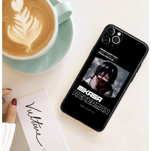 Mikasa Ackerman Attack on Titan Silicone for IPhone Se 6 6s 7 8 Plus X XR XS 11 12 Mini Pro Max Glass TPU Phone Case Cover Shell