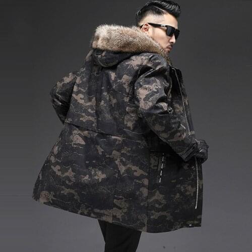 2020 Winter Jacket Men Real Fur Coat Parka Raccoon Fur Jackets Hooded Warm Rabbit Fur Coats Parkas De Hombre 19-2001
