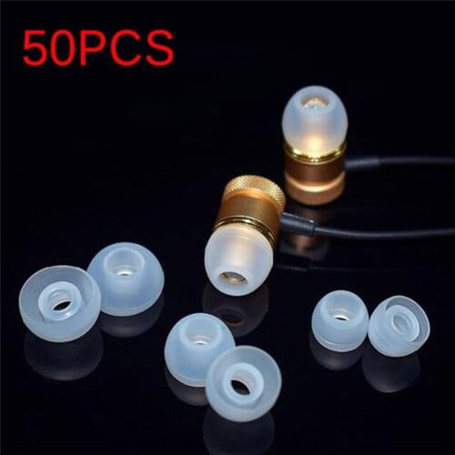 25 Pairs Soft Silicone Replacement Eartips Earbuds Cushions Ear Pads Covers Tips For Earphone Headphone Clear Black White