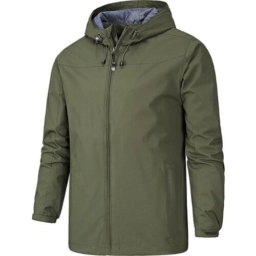New Men Hooded Hiking Waterproof Jacket Quick Drying Outdoor Camping Apparel Sports Plus Size5XL zipper outerwear solid