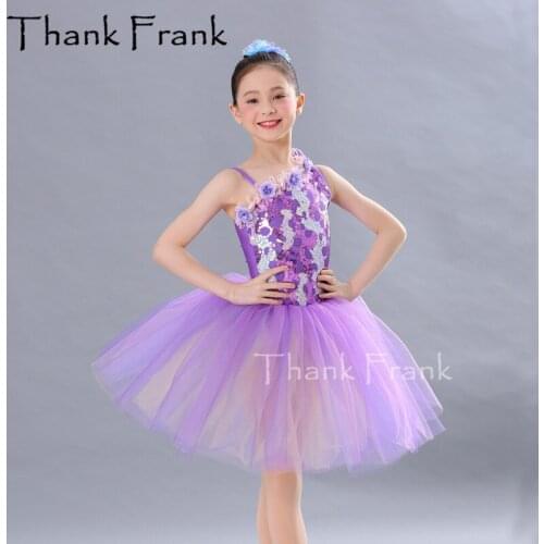 New Violet Girls Ballet Dress Tutu Children Girls Dance Clothing Kids Gorgeous Sequin Ballet Costumes Adult Leotard Dresses C541