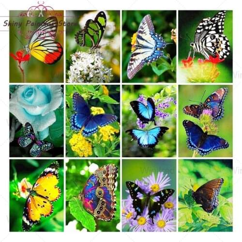 New Arrival 5D DIY Diamond Painting Flower Butterfly Full Square Round Diamond Embroidery Mosaic Rhinestones Picture Decoration