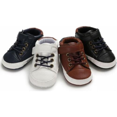 2019 Newborn Shoes New Autumn Toddler Boys Girls Shoes Pu Leather Baby Boys Casual Sneakers Non-Slip Toddler Shoes First Walkers