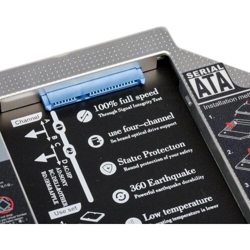 50pcs wholesale bundle package 12.7/9.5mm Optical Hard DriveNew SATA 2nd HDD SSD Caddy Bay Adapter for Laptops