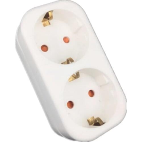 European Type Conversion Plug 1 TO 2 Way EU Standard Power Adapter Socket 16A Travel Plugs AC 110~250V