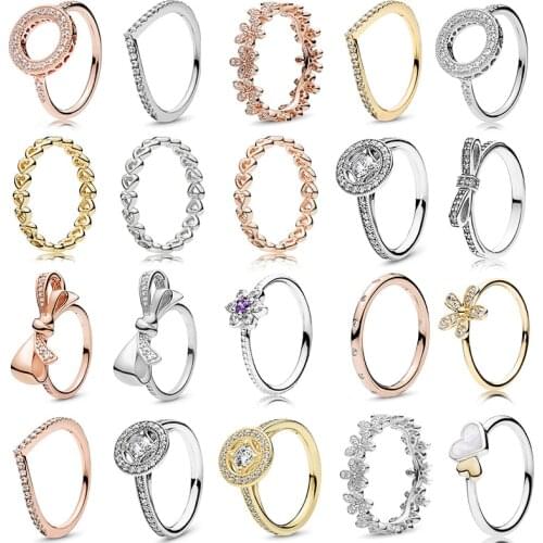 Special Offer Rose Gold 49 Styles Fit Fine Finger Ring Stackable Party Round Ring Women Original Jewelry Gift 2019 New