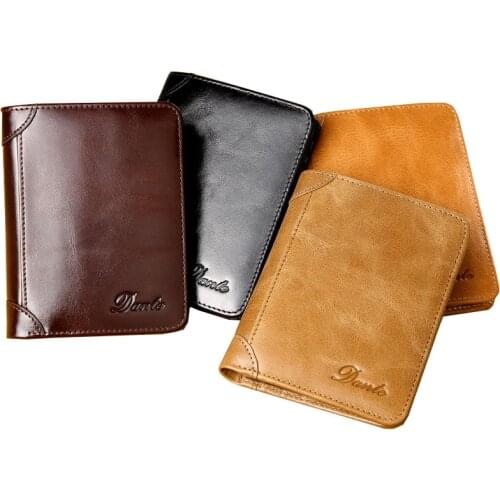 Mens Business vertical ultra-thin Genuine Leather Wallets RFID Blocking credit Card Holder Money Bag Purse Wallet Men