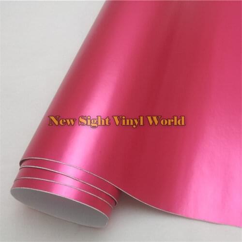 High Quality Rose Matte Chrome Pink Vinyl Wrap Matte Chrome Rose Pink Vinyl Film Air Free For Car Wrapping Size:1.52*20M/Roll
