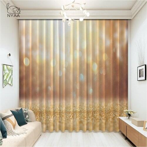Beautiful Gold Glitter Vintage Curtain Blackout Windows Home For Curtains Decoration Living Room Set Of Curtains Micro Shading