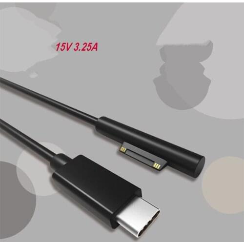 1.8m Type C PD Power Charger Cable for Microsoft Surface Pro 4 6 5 3 GO Tablet 15V 3.25A Max Fast Charging Power Supply DC PD