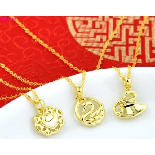 BOCAI 100% real sterling silver S925 necklace womens Thai silver clavicle Color neck chain pure Argentum Valentines Day gift