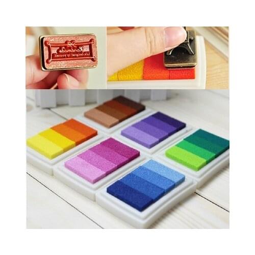 1Pcs 4 Gradient Color Inkpad Ink Stamp Pad Colorful Cartoon Craft Inkpad Set for Diy Fingerprint Scrapbooking Accessorie