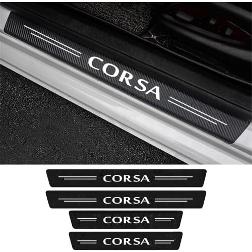 4X For Opel Corsa B C D E F 2021 2020 2019 2018 2017 2016 2015 2014 2013 2012 2011 Car Door Threshold Sticker Tuning Accessories