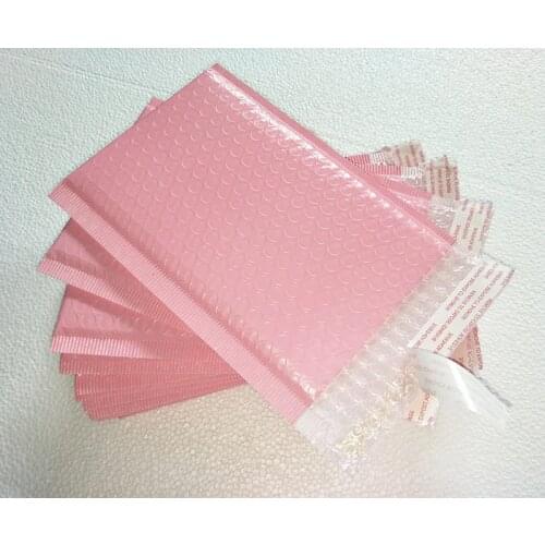 50pcs Usable space 13x20+4cm Light pink Poly bubble Mailer envelopes padded Mailing Bag Self Sealing