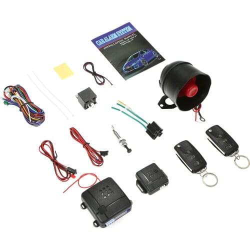 Car Security System Kit Anti-Theft System 2 Remote Controls Universal