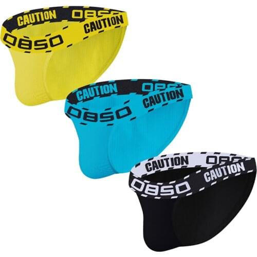 Free Shipping 3 Pcs/lot Men Underwear Briefs Set Cotton Man Underpants High Fork Male Panties U Convex Breathable Dropshipping