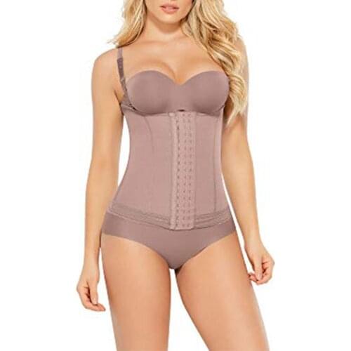 Waist Cincher Postpartum Body Shaper Hook And Eye Post Liposuction Bodysuit Flatten Abdomen Fajas Colombianas Originales