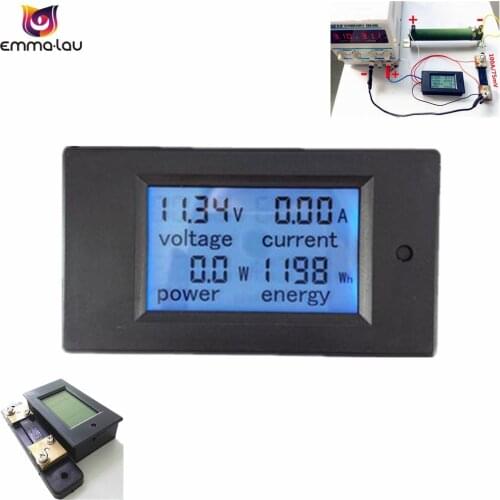 Digital LCD DC Voltmeter DC 6.5-100V/100A Power Energy Meters Ammeter Current Voltage Tester Watt Volt Monitor With 100A Shunt