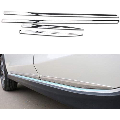 4pcs/set ABS Chrome Car Door Body Strip Molding Decorations Trim Decal Fit For Subaru Crosstrek XV 2018 Car Styling Accessories
