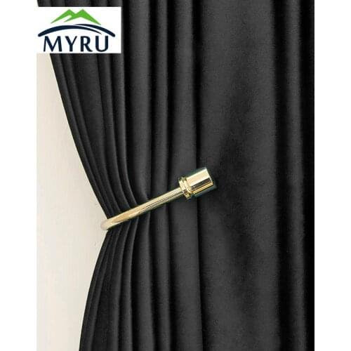 European Black Velvet Window Curtain Bedroom Living Room Nordic Industrial Style Black Curtain