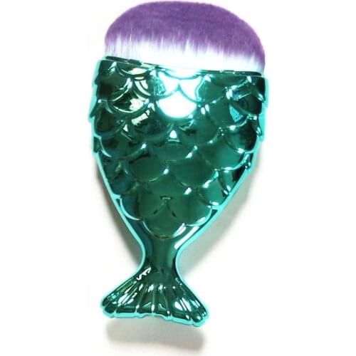 10.5cm high quality colorful nylon hair BB Makeup Brush green plastic hande fish liquid mask Brushes Tools