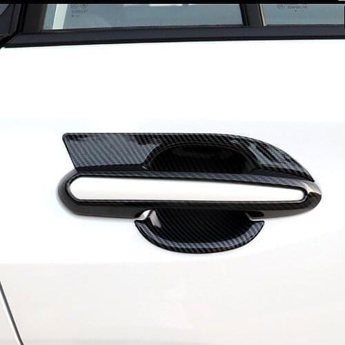 Carbon Fiber Printed For Toyota Rav4 RAV 4 2019-2021 Exterior Side Door Handle Cover Moulding Chrome Door Bowl Trim Frame Bezel