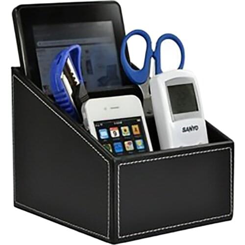Hot Luxury Pu Leather Remote Control/controller TV Guide/mail/CD Organizer/caddy/Toy/holder Home Organizer storage boxes bins