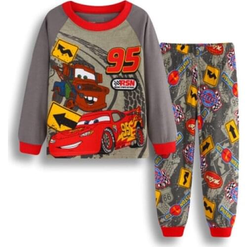 Disney Cartoon Cars Fashion Pajamas for Children Thin Section Long-sleeved Lightning McQueen Kids Children Pajama Girl Sleepwear