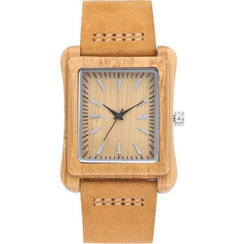 Fashion Natural Wooden Quartz Women Watches Men Casual Wooden Color with Soft Leather Strap Wood Wrist Watch Relogio