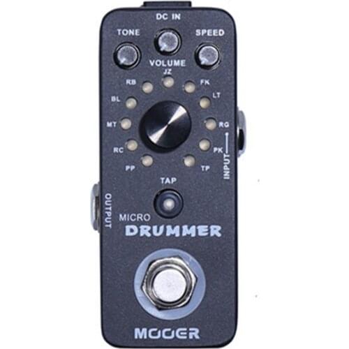 MOOER MICRO DRUMMER Guitar Pedal Digital Drum Machine Guitar Effect Pedal Tap Tempo Function True Bypass Full Metal Shell