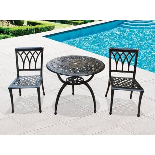 Courtyard bar cast aluminum table and chairs set Resort open-air balcony simple three-piece coffee table chair set