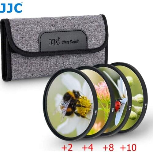 JJC Macro Close Up Filter Set +2 +4 +8 +10 Close-UP 40.5mm 49mm 52mm 55mm 58mm 62mm 67mm 72mm 77mm + Filter Case Pouch for DSLR