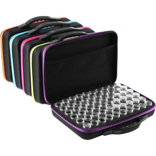 NEW 60 Bottles Diamond Painting Box Tool Container Storage Box Carry Case Holder Hand Bag Zipper Design Shockproof Durable