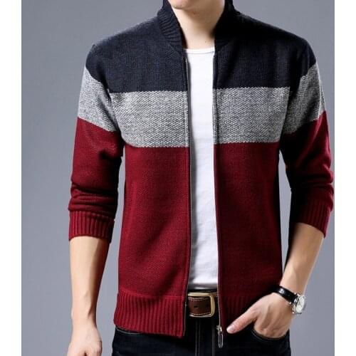 New Brand Fashion Thick Sweater For Mens Cardigan Slim Fit Jumpers Knitwear Warm Autumn Korean Style Casual Clothing Male