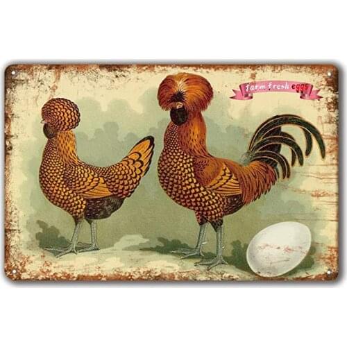 Farm Fresh Eggs Tin Signs Retro Tin Metal Sign Cave Beer Signs for Cafe Bar Pub Beer Club Wall Decor Group 12"x 8" (Beer Sig