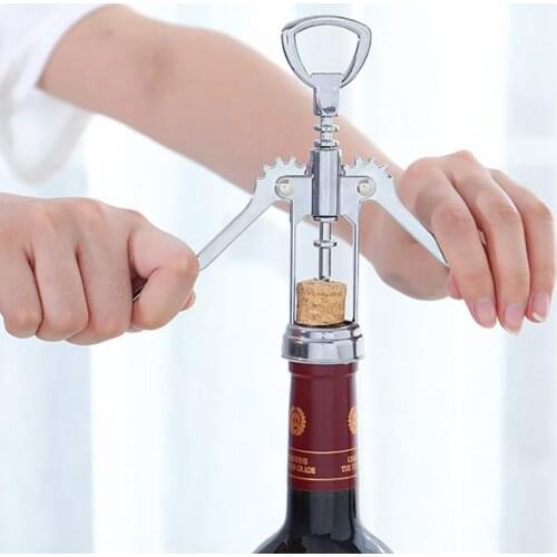 1Pcs Metal Bottle Opener Red Wine Corkscrew Wing Type Bottle Openers Corkscrews Openers Home Kitchen Bars Gadgets Accessories