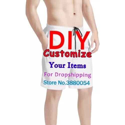 Customized Logo Brand Image Mens Shorts Summer Quick Dry Comfortable Beachwear Homme Swimsuit Plus Size 4XL Dropshipping