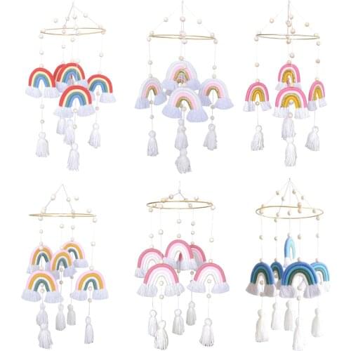 Baby Crib Mobile Pendant Rainbow Crib Bell Pendant Bohemian Holiday Jewelry With Five Rainbow Pendants Baby Gifts