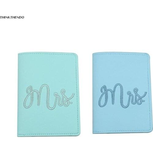 Portable MRS Bride Married Wedding Honeymoon Leather Passport Case Holder Travel Credit Card Protector for Women Girls