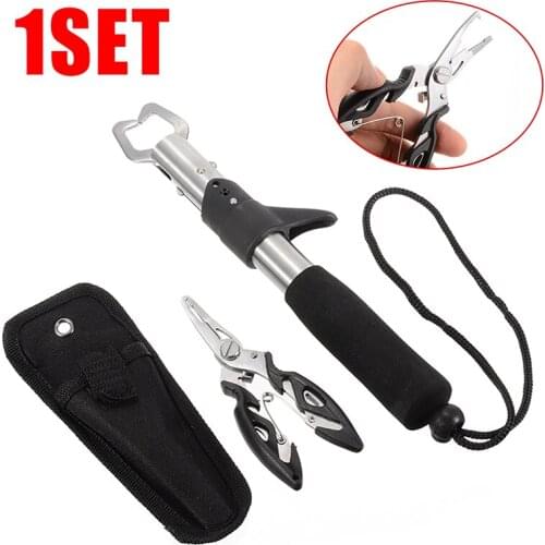 Stainless Steel Fishing Pliers Line Cutter Remove Hook Tackle Gripper Set Fishing Gripper + Fishing Plier Fishing Tools New
