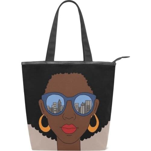 New Large Capacity Women Shopping Bag Ladies Canvas African Girls Black women Shoulder Bags Totes Beach Bags Girls School Bags