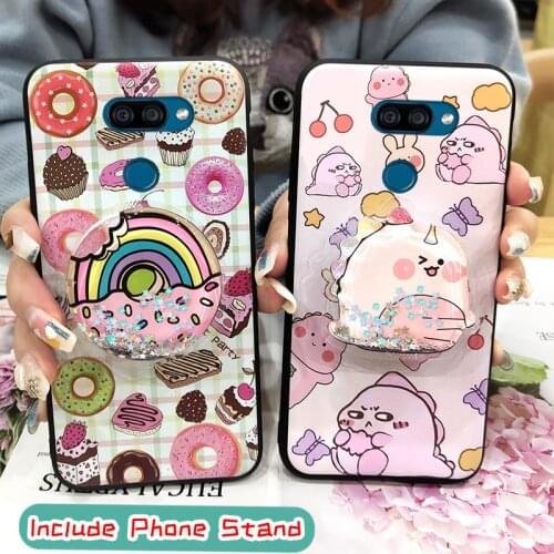 TPU Kickstand Phone Case For LG K40S For Girls Anti-knock Cartoon Anti-dust Waterproof Back Cover